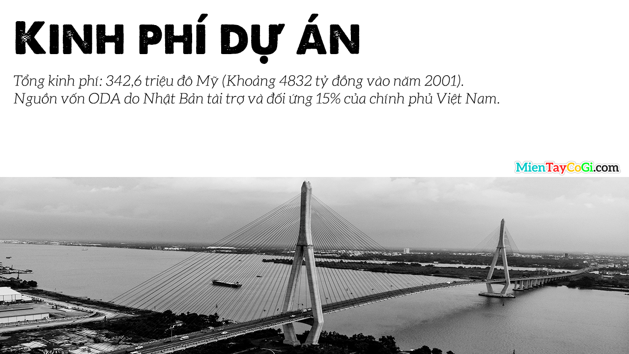 Nhìn từ xa cầu Cần Thơ khá nhỏ bé