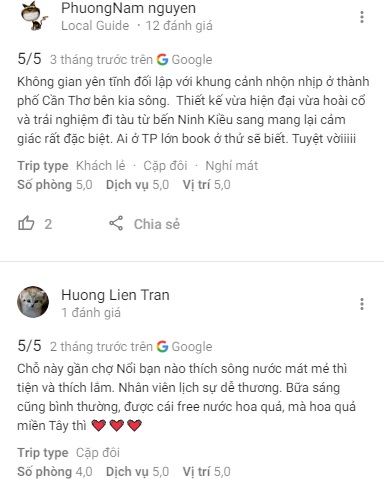 Đánh giá khách du lịch về Bình Minh Ecolodge trên Google Maps