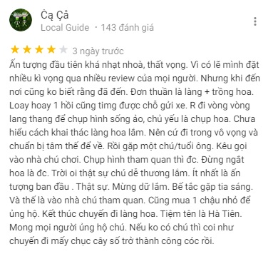 Review Sa Dec Flower Farm on Google Maps Comment