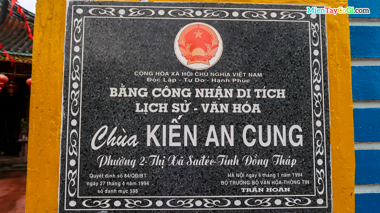 Kiến An Cung là di tích văn hóa lịch sử