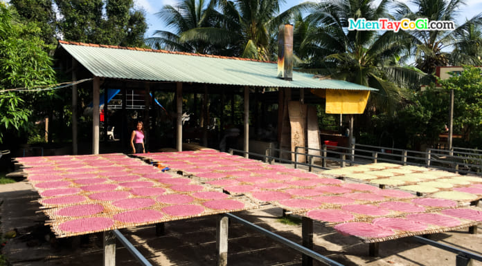 Hủ Tiếu Sáu Hoài Cần Thơ | Món Pizza trứ danh | Hướng dẫn du lịch Phơi hủ tiếu ở lò Sáu Hoài