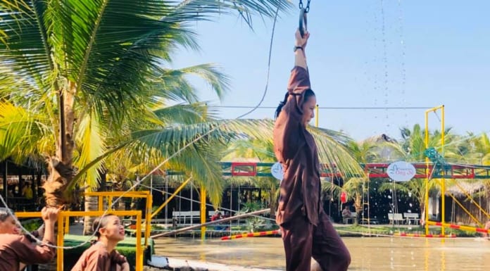 Khu du lịch Ông Đề Cần Thơ | Giá vé Làng sinh thái và Cách đi Chi tiết Đu dây qua mương