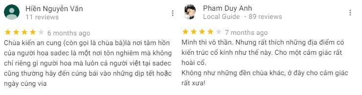 Đánh giá khách du lịch về chùa Kiến An Cung trên mạng xã hội