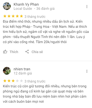 Đánh giá khách du lịch về nhà cổ Huỳnh Thủy Lê Đồng Tháp