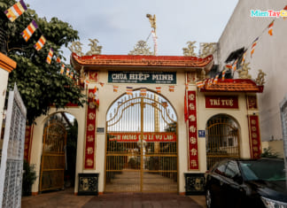 Chùa Hiệp Minh Cần Thơ | Đàn Tiên Cái Khế | Lạ lẫm ngôi chùa cầu Tiên Cổng tam quan chùa Hiệp Minh Cần Thơ