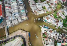Hình ảnh Ngã Năm Sóc Trăng | Bộ sưu tập Flycam Khung cảnh ghe thuyền neo đậu ở sông Ngã Năm