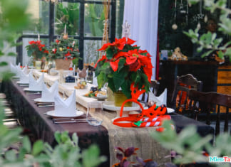 Nhà hàng Red Door Cần Thơ | Sang Trọng | Khu vườn xanh | Review A-Z Bàn tiệc concept Giáng Sinh của Rad Door Cần Thơ