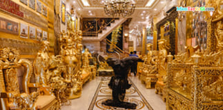 Ngôi Nhà Dát Vàng Cần Thơ | Quán Cà Phê Zone 7 siêu khủng Tầng trệt ngôi nhà dát vàng Cần Thơ