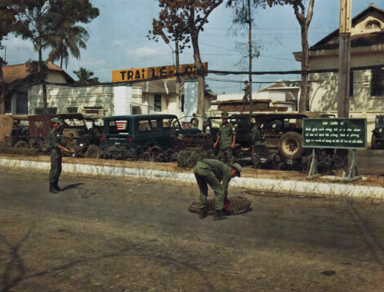 Trại Lê Lợi được bố trí hàng rào năm 1968 ở Cần Thơ