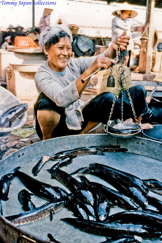 Cá lóc đồng ở chợ Mỹ Tho năm 1969 | Photo by Lance Cromwell