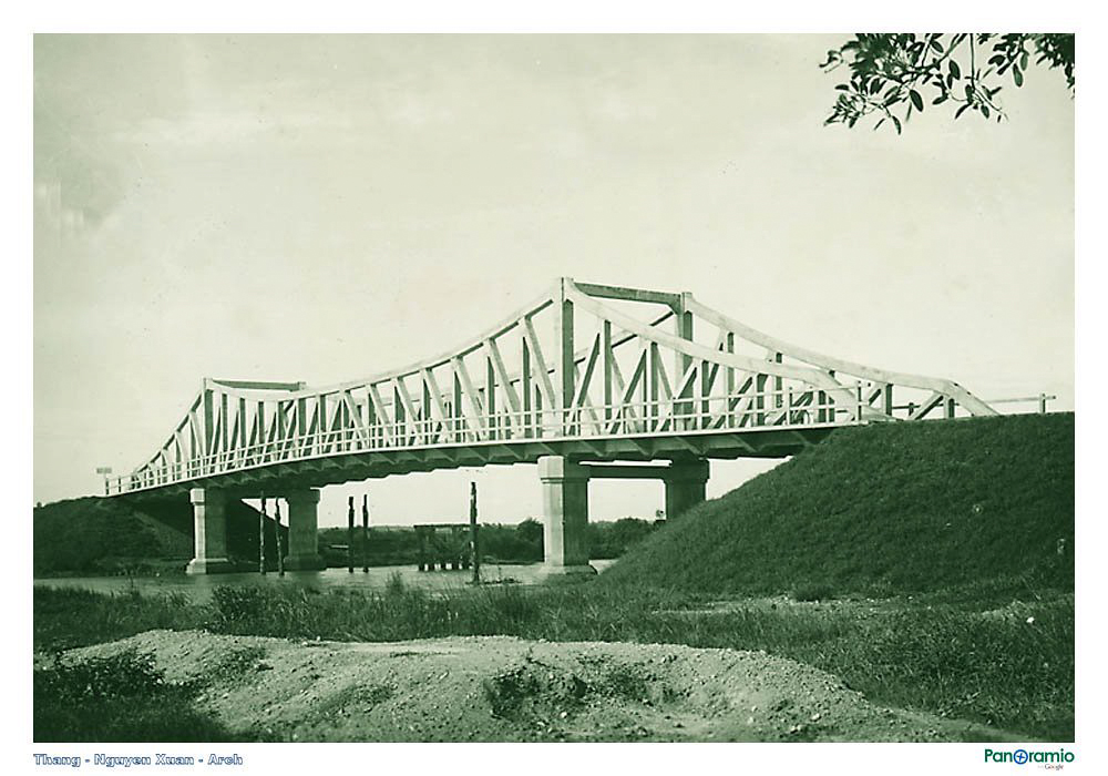 Cầu vào Long Xuyên 1920-1935 (Nay là cầu Cái Sắn gần phà V Cống, hướng Lộ tẻ lên Long Xuyên) ở Quốc lộ 91